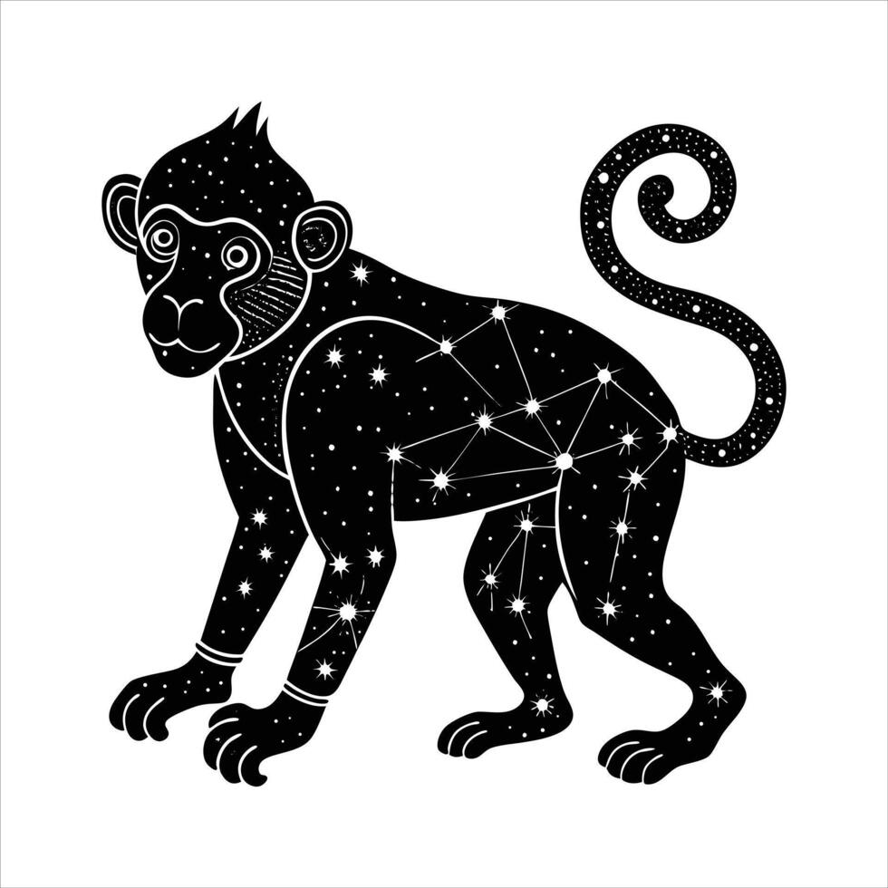 Constellation Monkey Starry vector