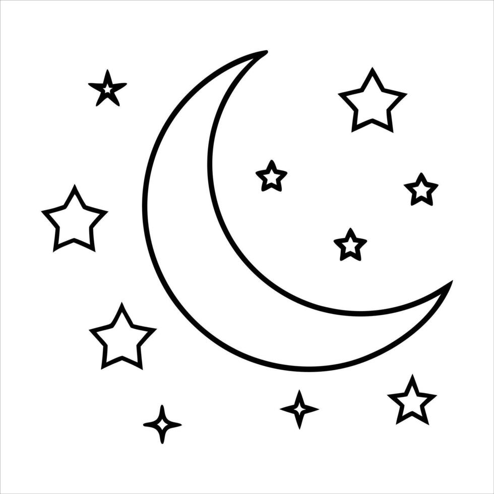 Gold Crescent Moon vector