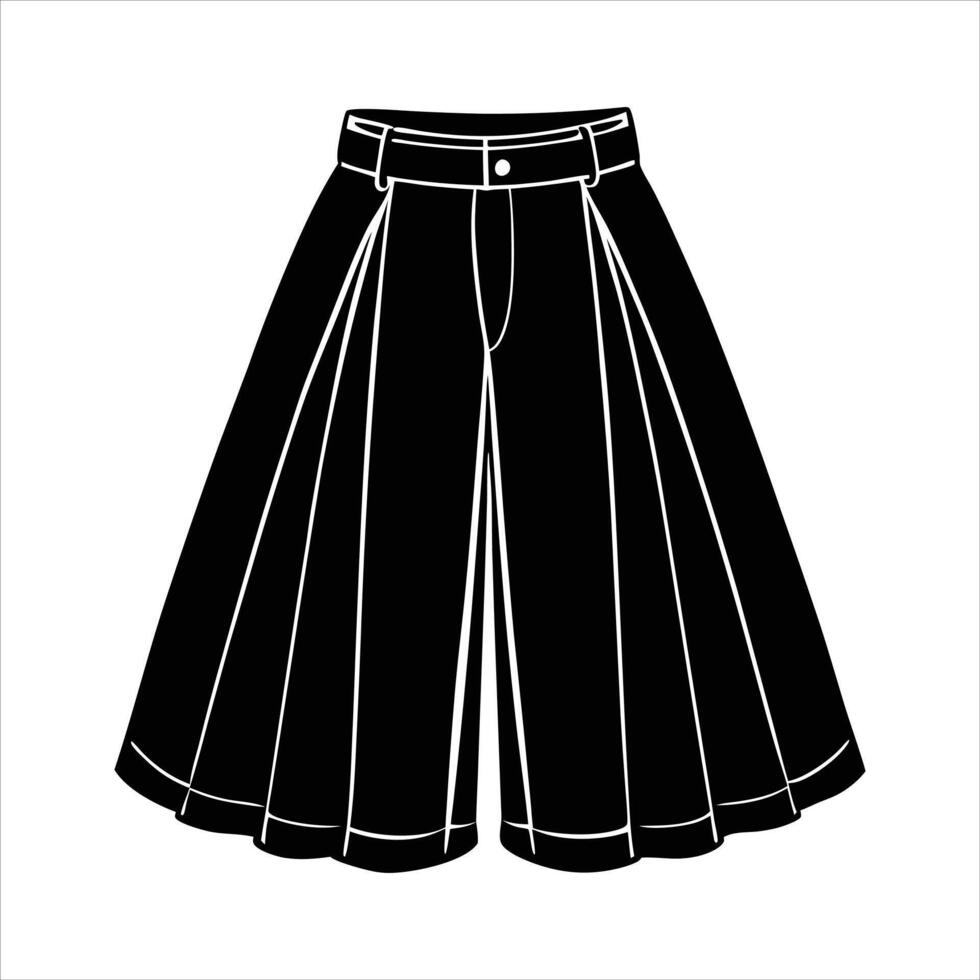 Culottes Pleated Skirt vector