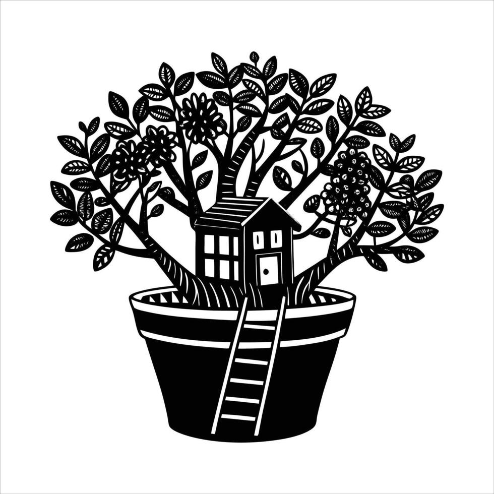 Tree House Miniature vector