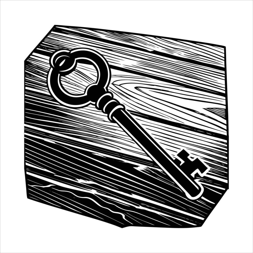 Key On Rusty Table vector