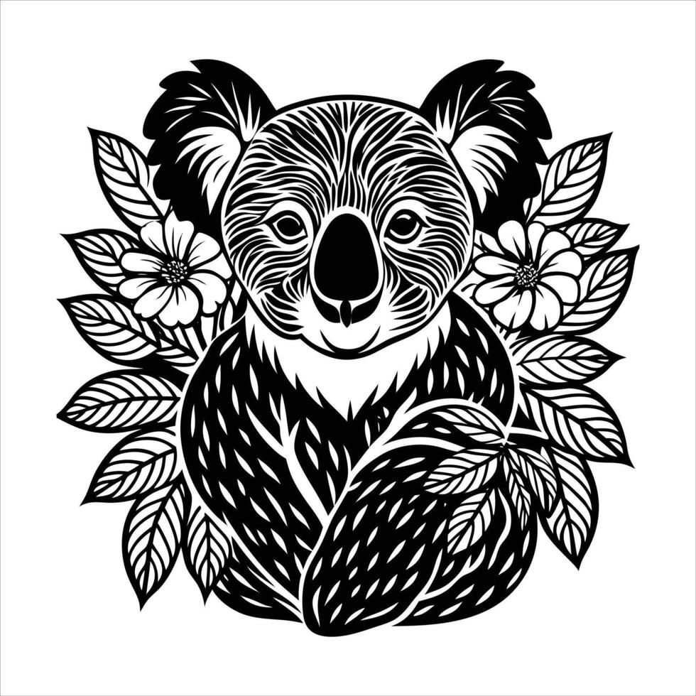 A gentle koala bear hugging vector