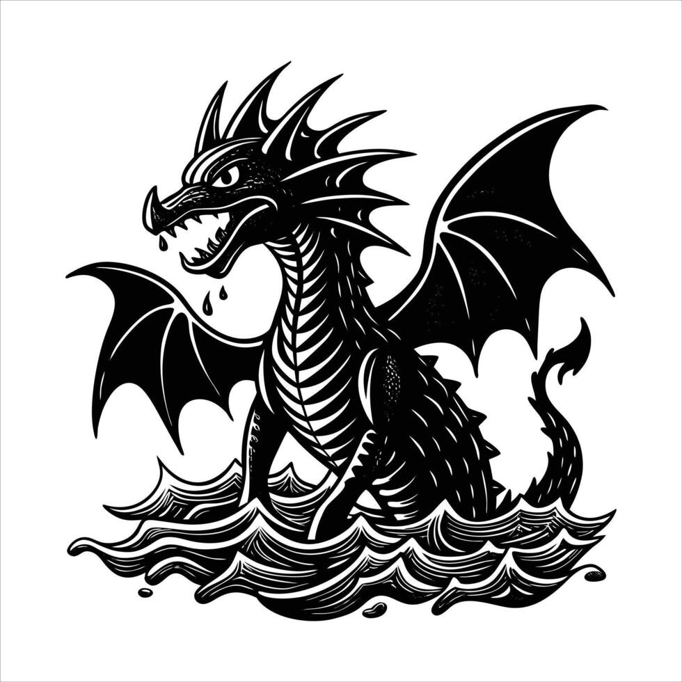 sea serpent dragon vector