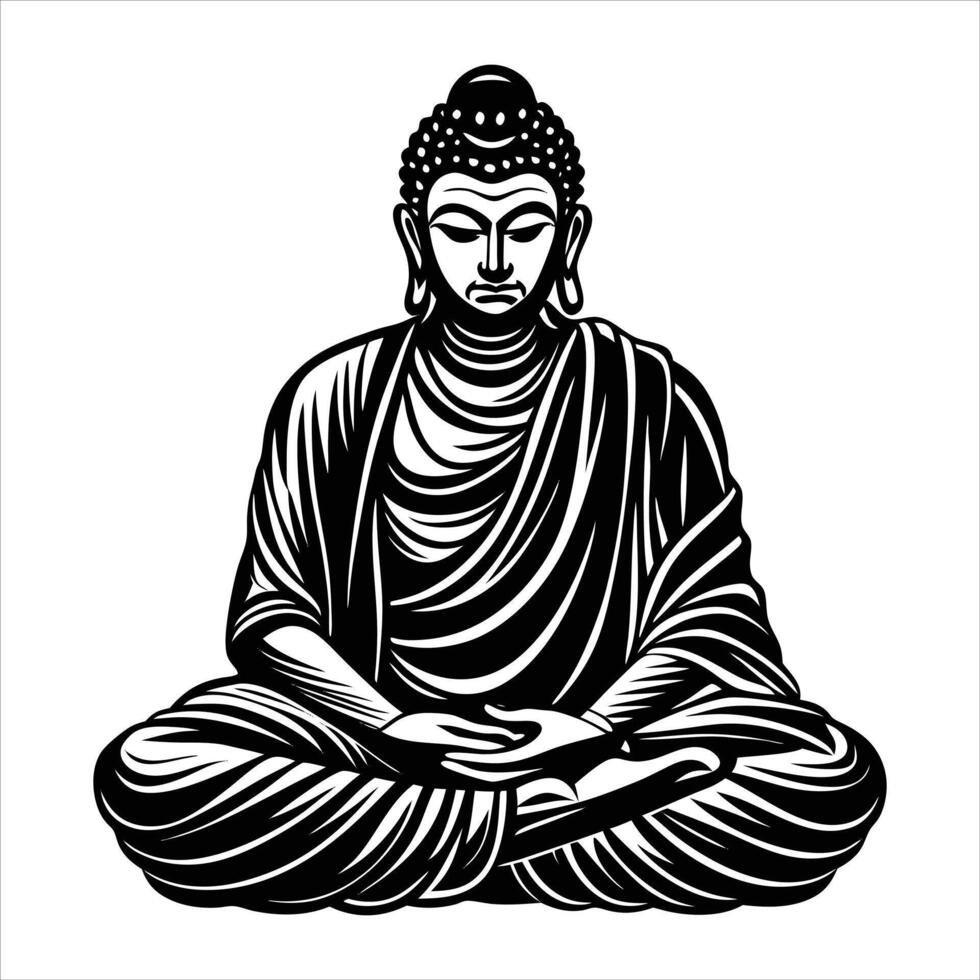 Standing Buddha Stickers vector