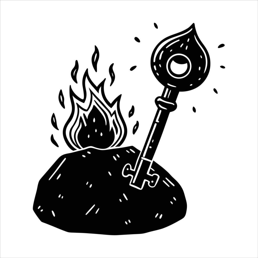 Fire Key Stock Illustrations vector