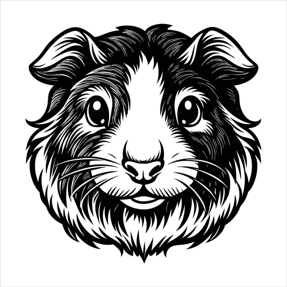 cute guinea pig head simple vector