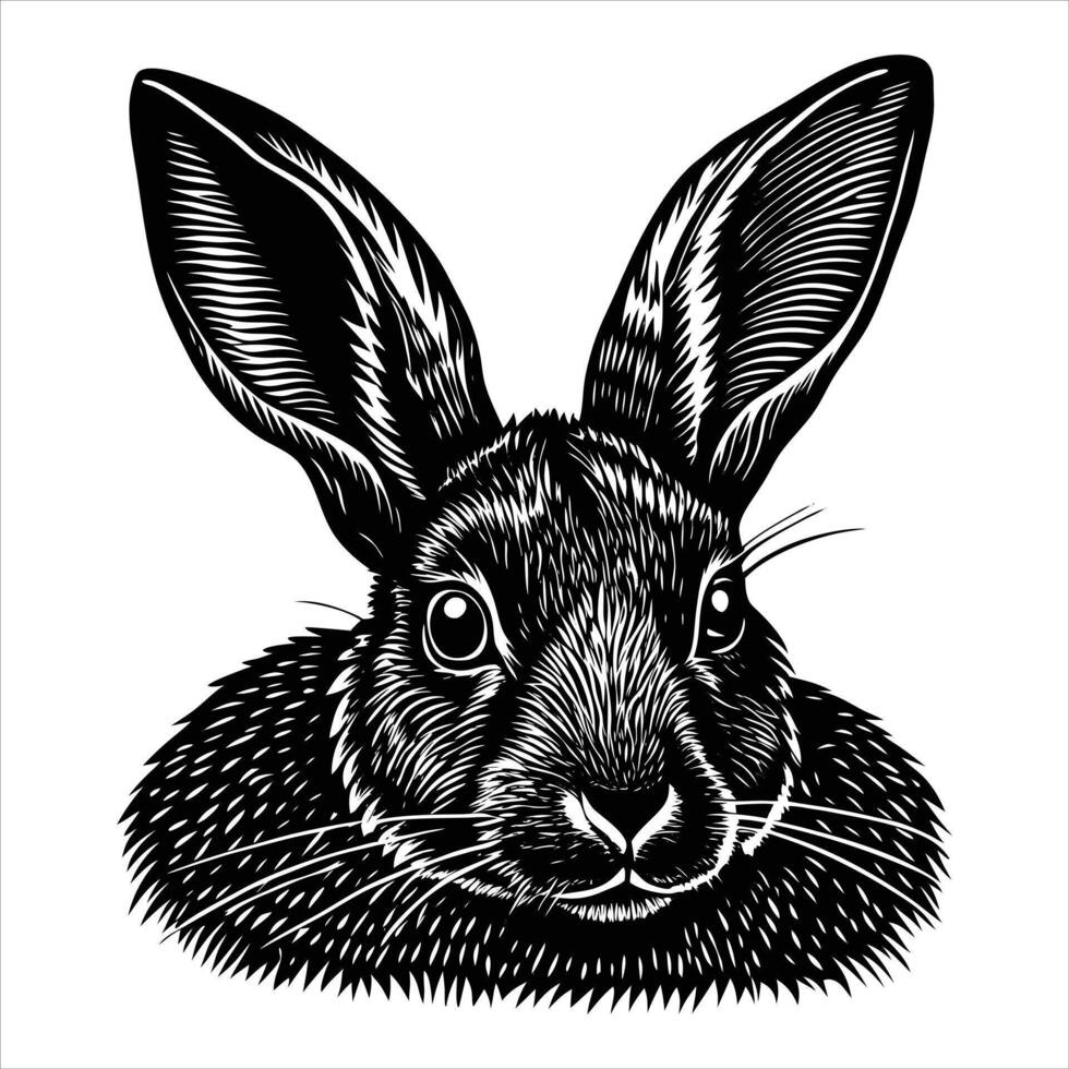 Realistic Rabbit Portrait vector