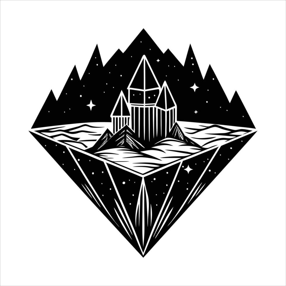 Floating Crystals Reflecting vector