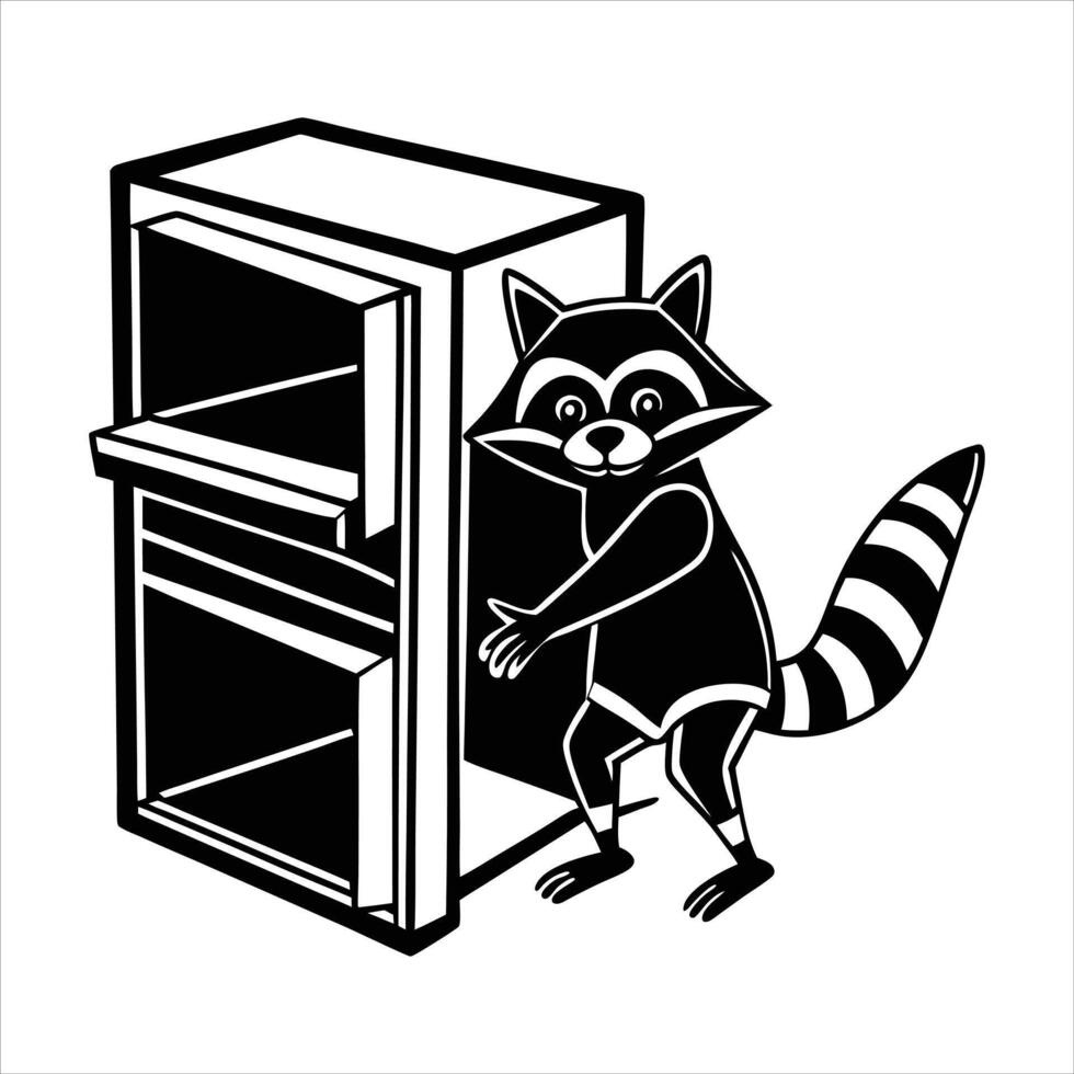 Spy Raccoon Sneaking With a Stealth vector