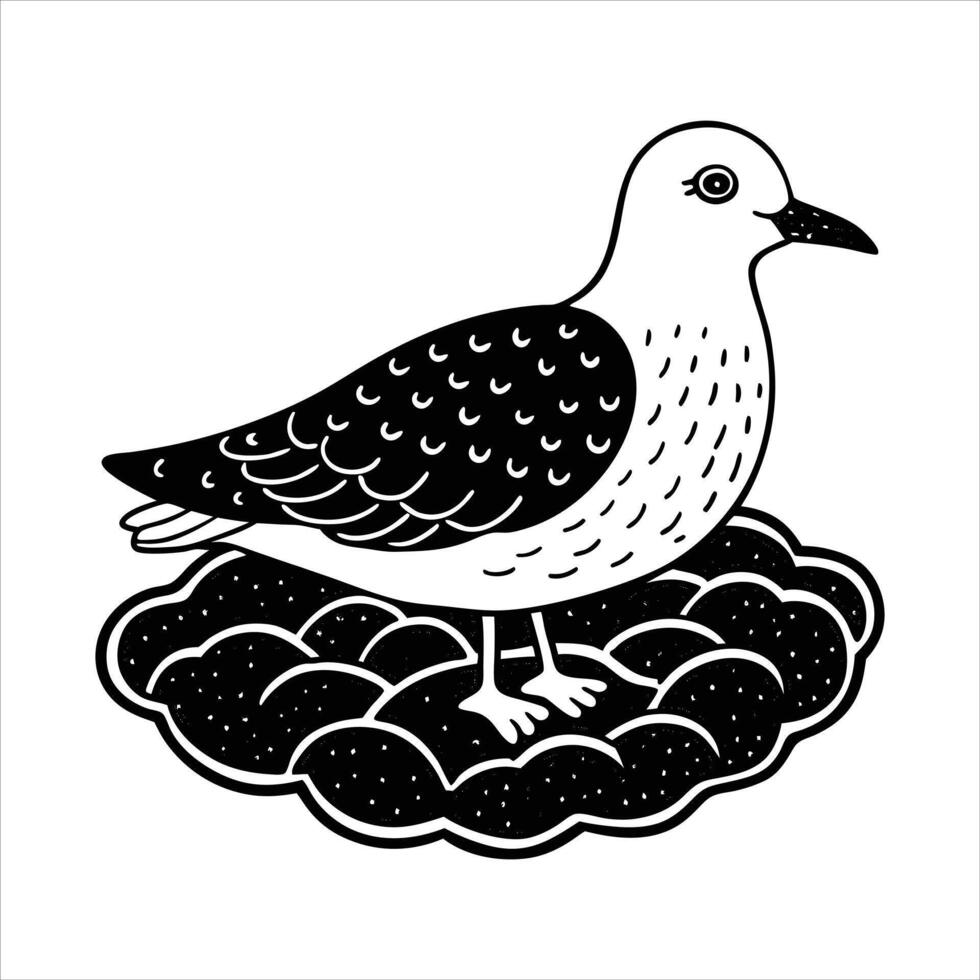 pastel colored dreamy seagull floating vector