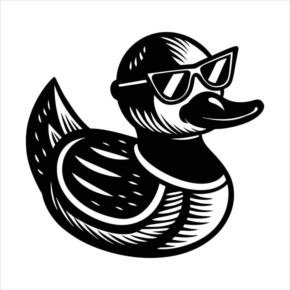 a rubber duck wearing sunglasses vector