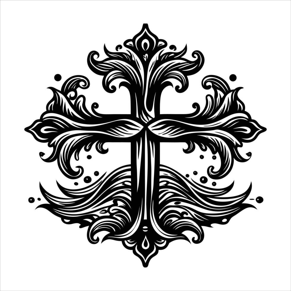 Water Cross Shape vector