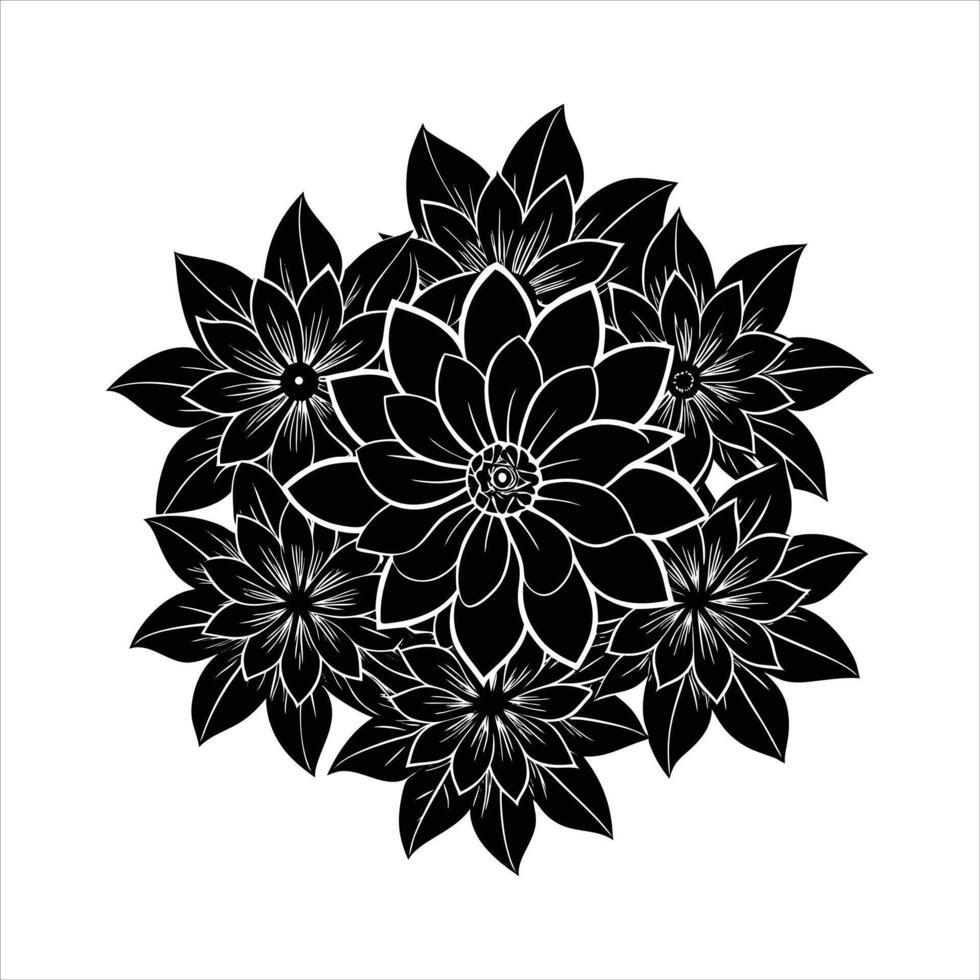 Black Purple Flowers vector