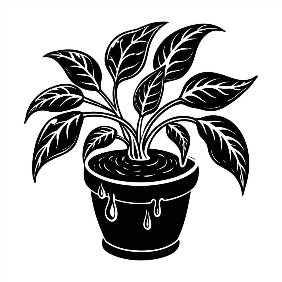 Home Plant Silhouette vector