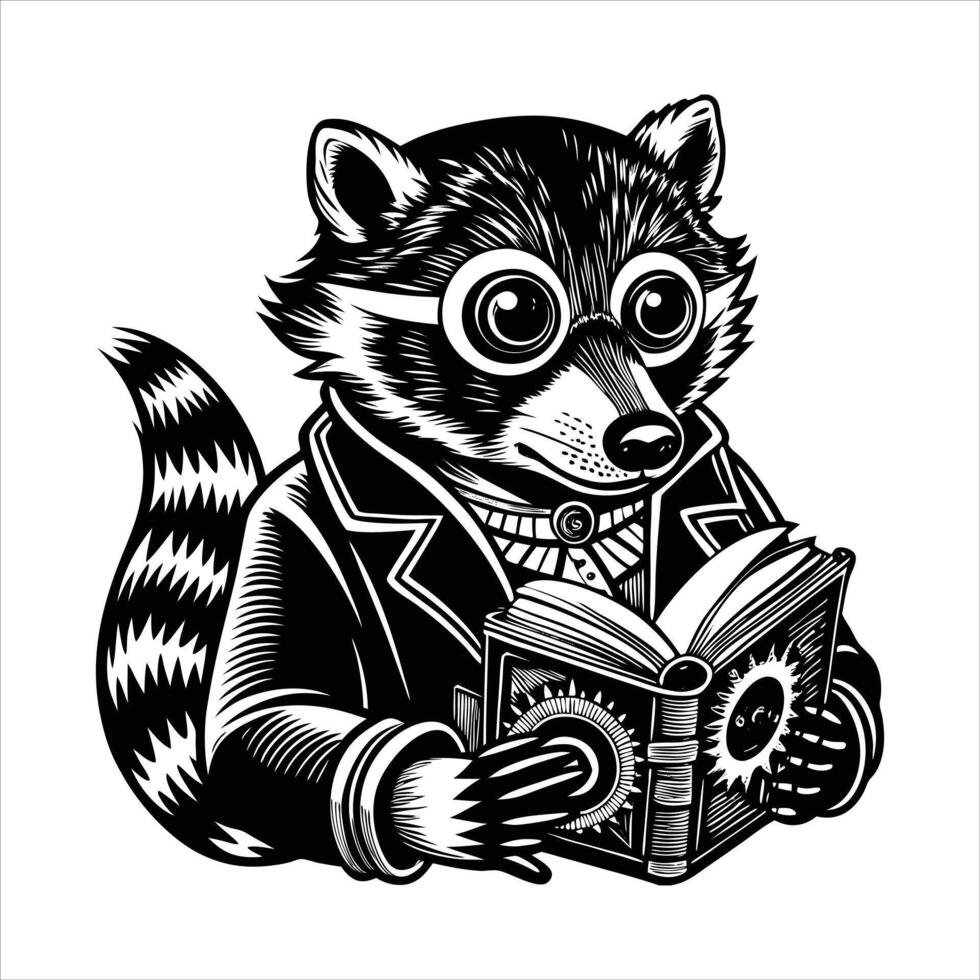 Raccoon With Glasses vector