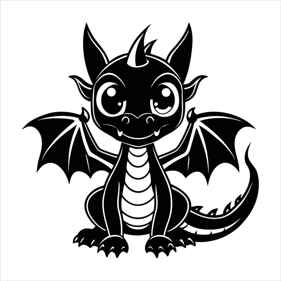 cartoon chibi dragon a cute vector