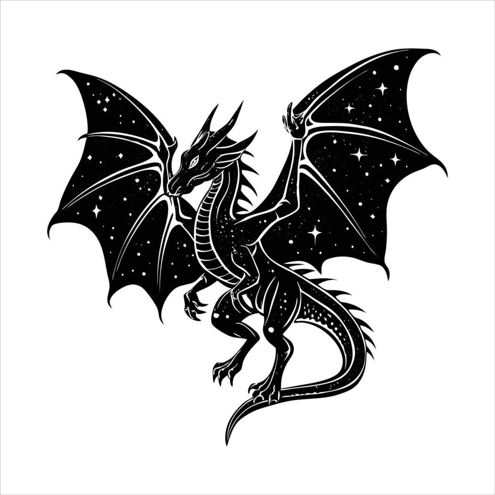 Celestial Ice Dragon with Radiant vector