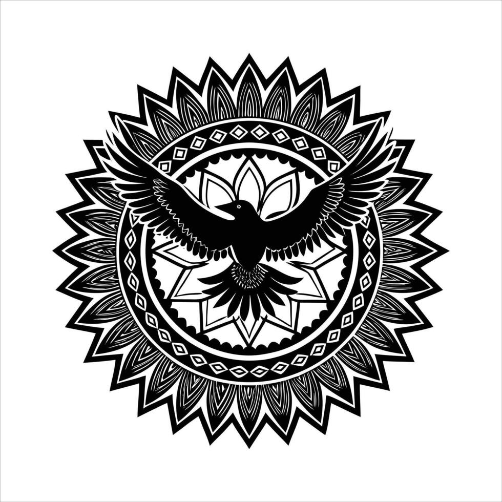 Eagle Mandala Color vector