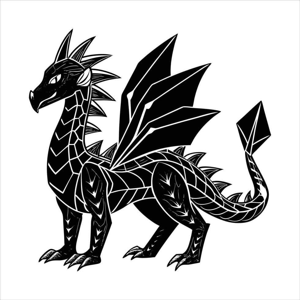 crystal dragon a dragon with a body vector