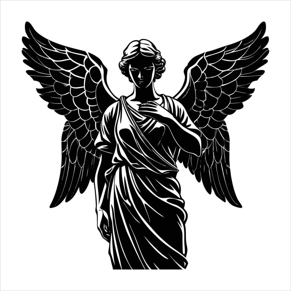 sculpted angel wings vector
