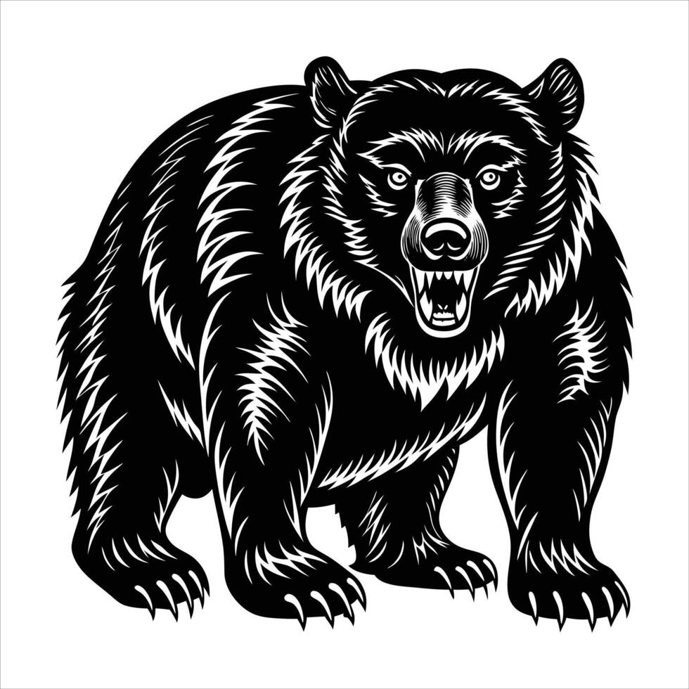 Running Bear Silhouettes vector