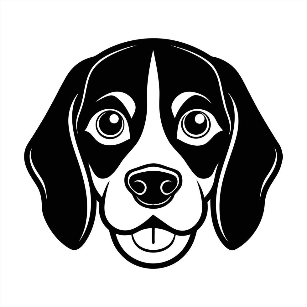 Minimalist Beagle Emoji vector