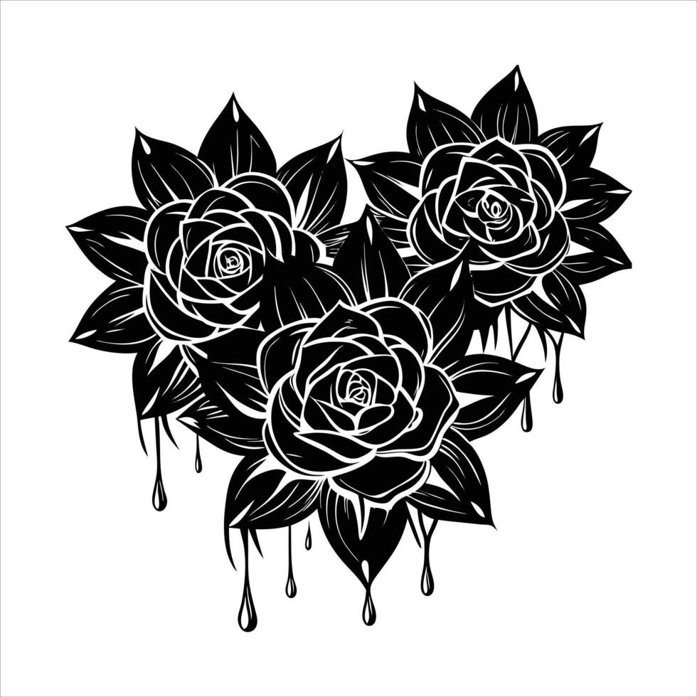 dripping ink abstract flower vector
