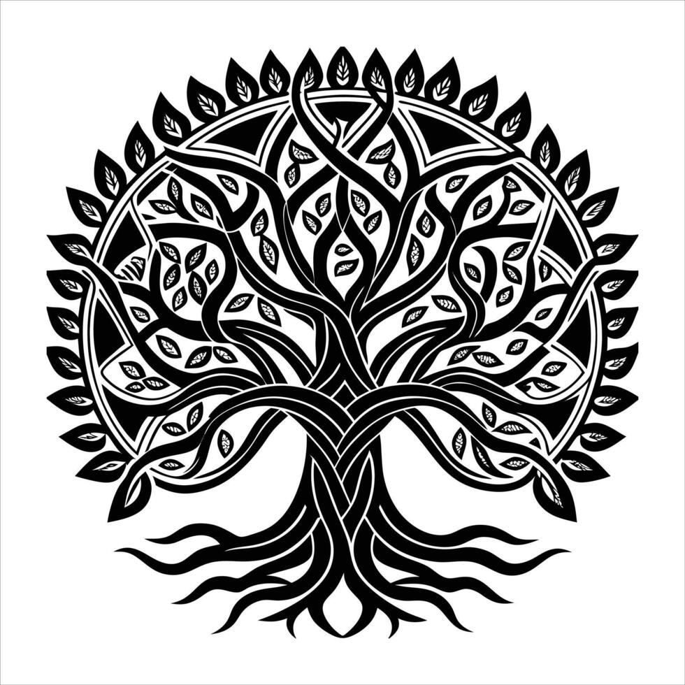 tree of life with celtic vector