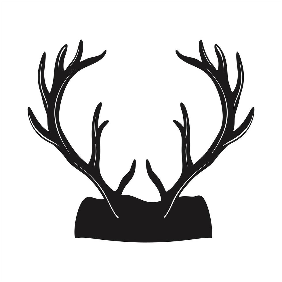 Deer Antlers Outline Black vector