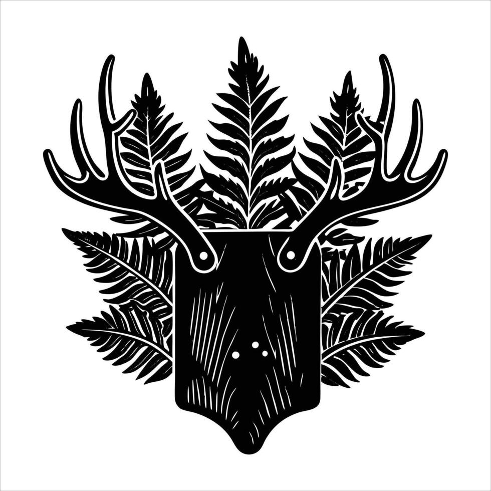 A drawing of a deer head vector