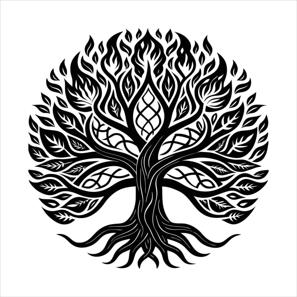 powerful celtic tree of life vector