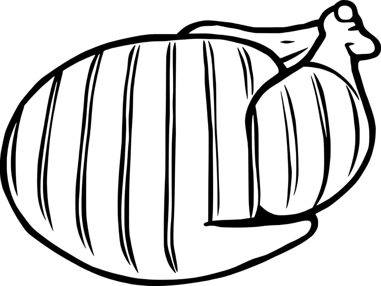 Simple Line Drawing Of Roasted Chicken Ready To Cook vector