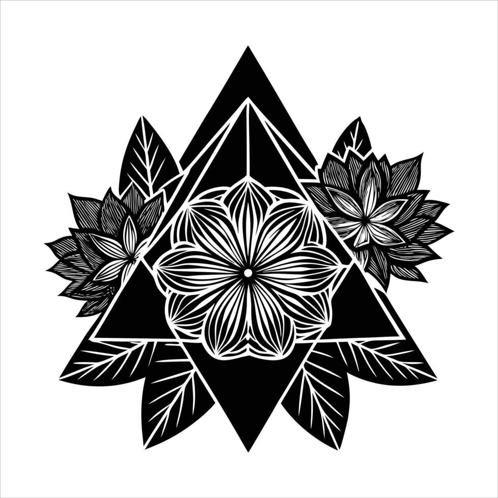geometric boho bloom flower vector