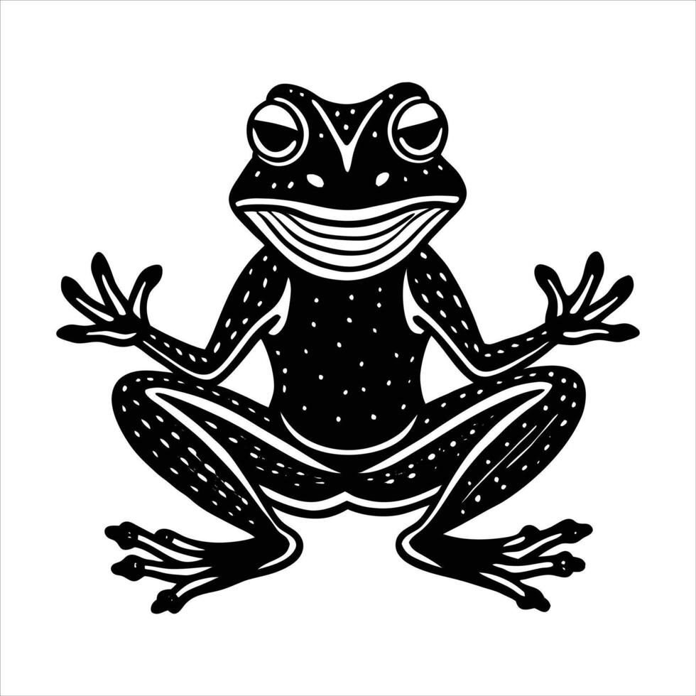 Frog Meditating Illustrations vector