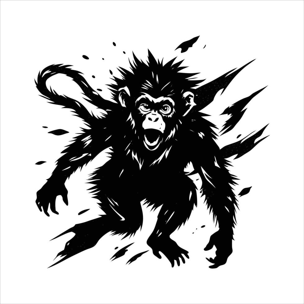 Monkey With Bold Brushstrokes vector