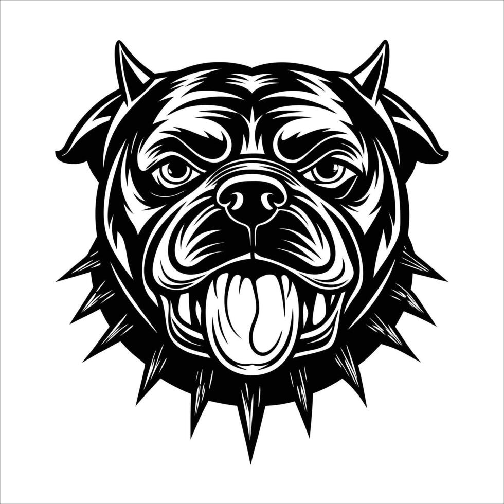 angry expression bulldog frozen vector