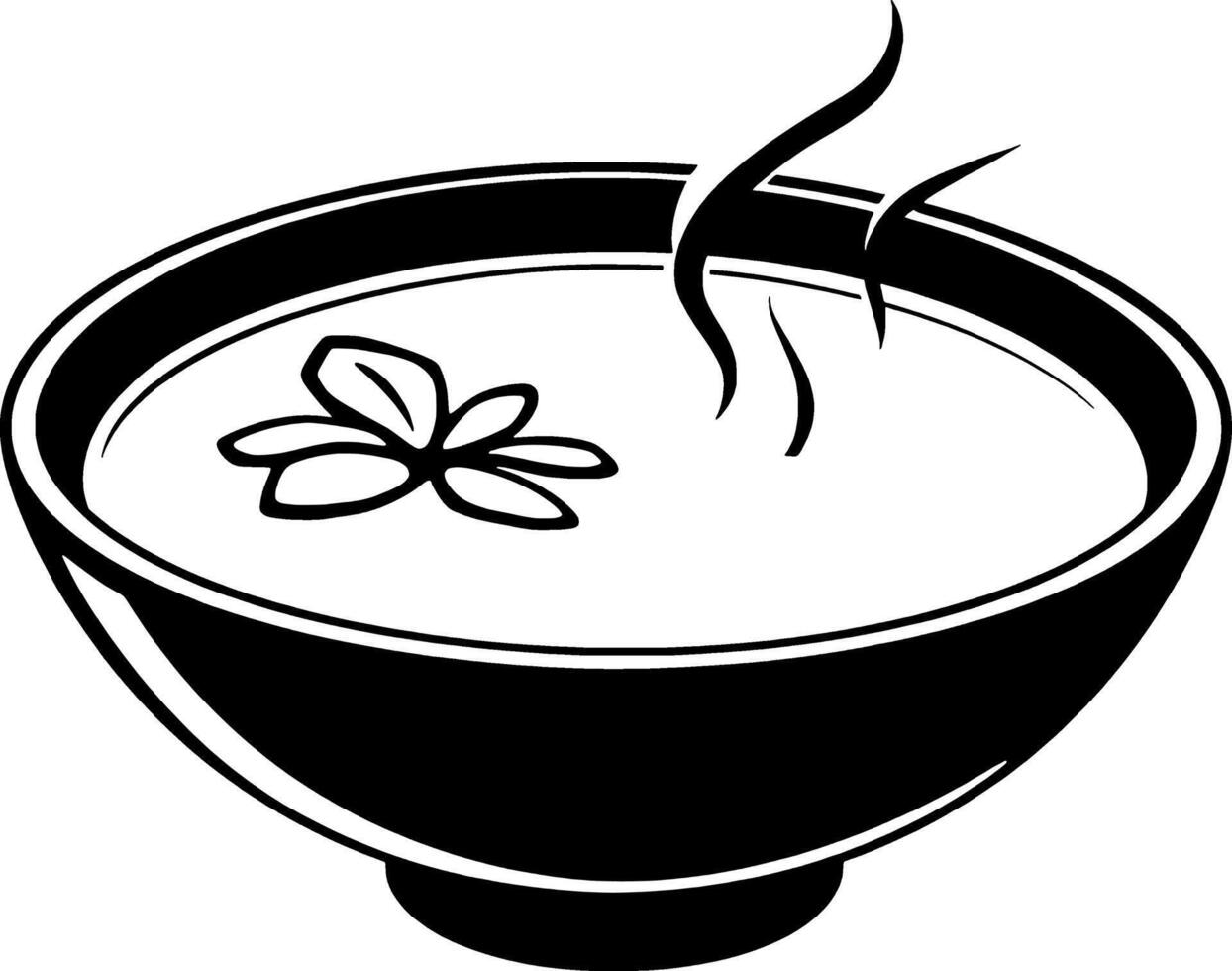 Steaming Bowl of Herbal Tea with Flower Garnish vector