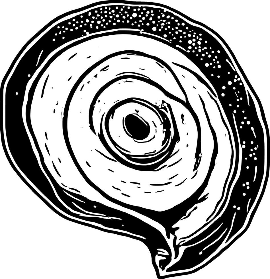 Stylized Pastry With Swirls And Sprinkles Black Outline On Food Illustration vector