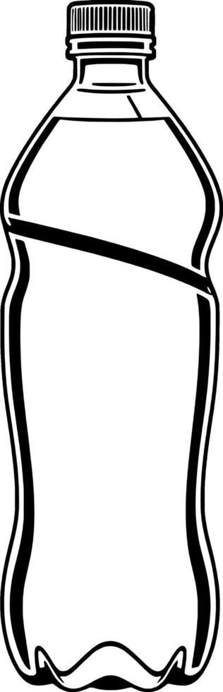 A Simple Line Drawing Of A Plastic Beverage Bottle vector