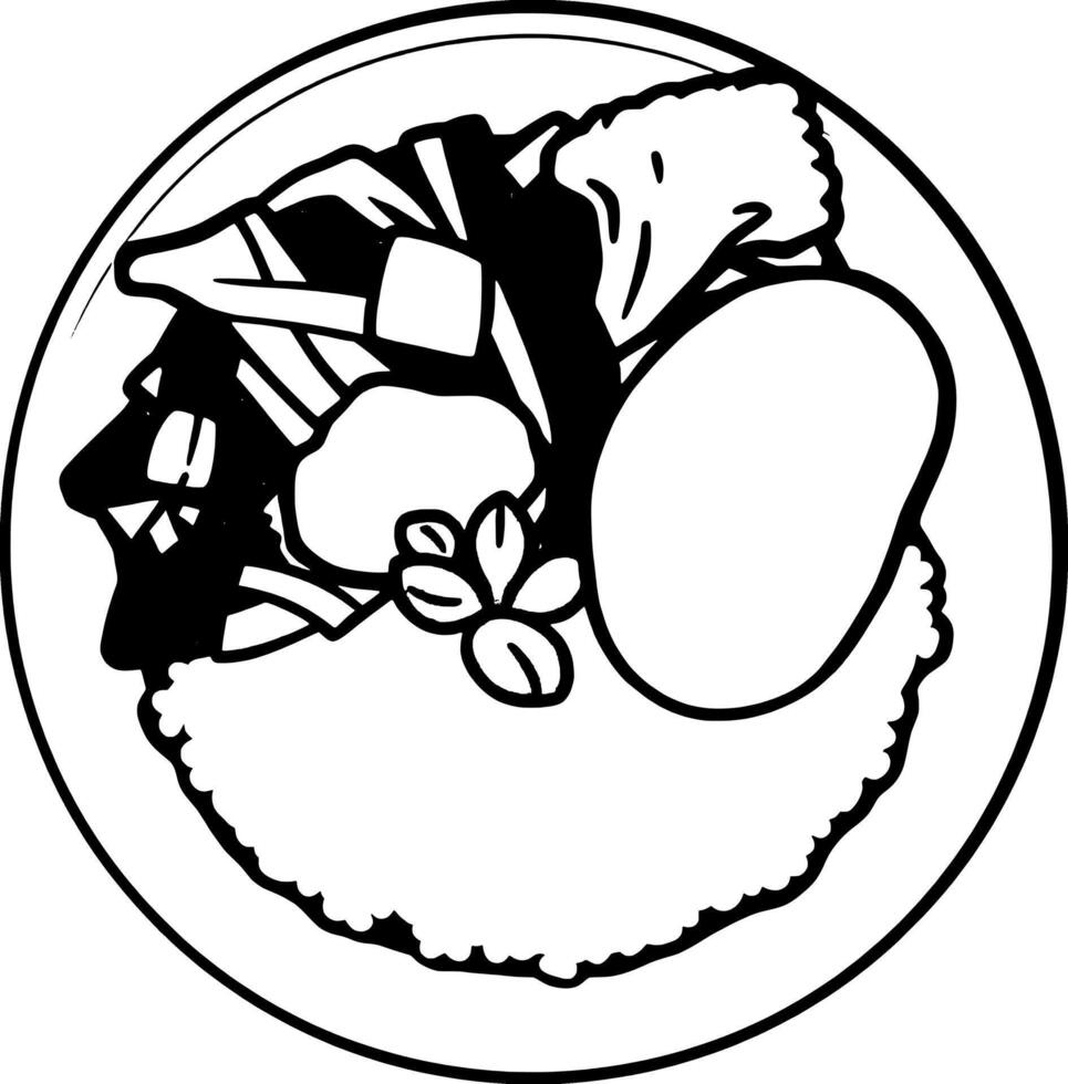 Colorful Vegetable Rice Bowl With Soft Boiled Egg vector