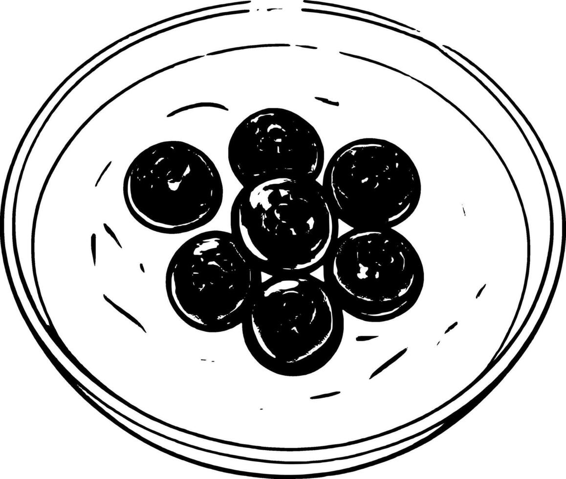 Bowl Of Creamy Yogurt Topped With Fresh Blueberries Healthy Breakfast Food Concept vector
