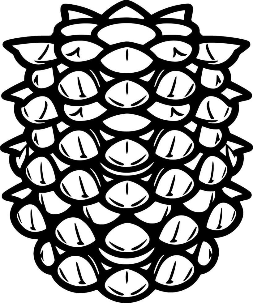 Detailed Line Art Illustration Of A Pine Cone vector