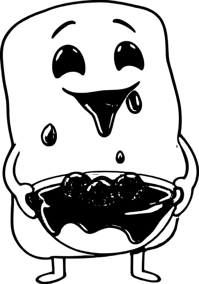 A cartoon character holding a bowl of chocolate vector