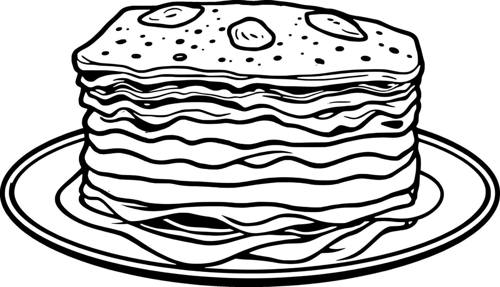 Delicious Layered Dessert on a Plate Sweet Treat vector