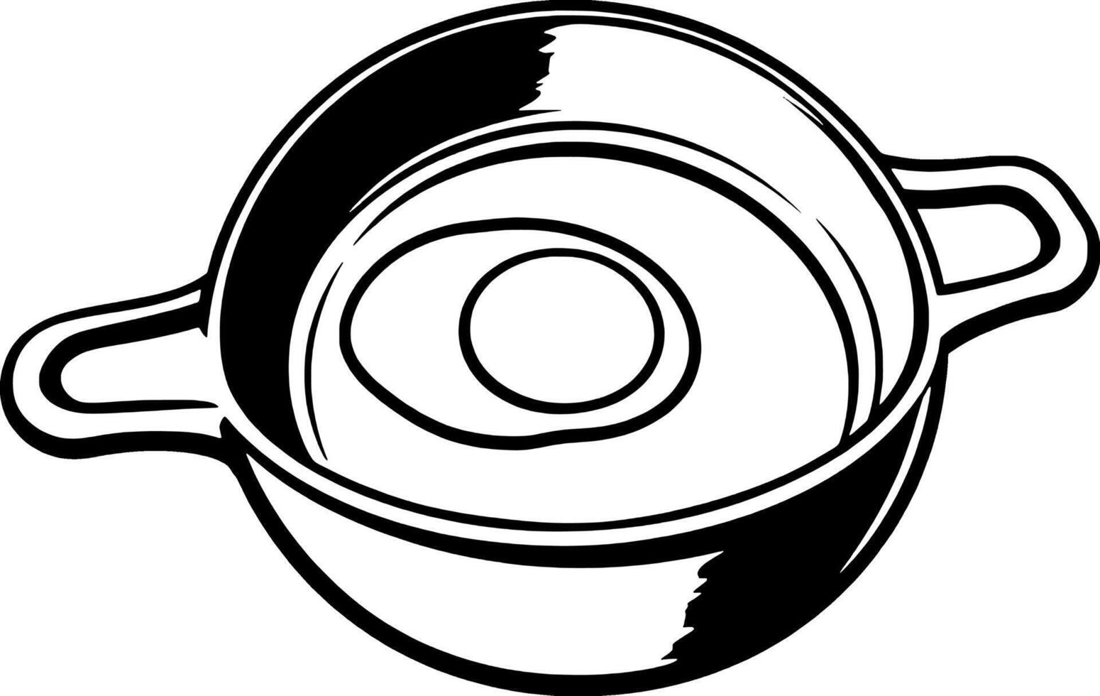A Simple Line Drawing Of A Bowl With A Small Scoop Of Powder vector