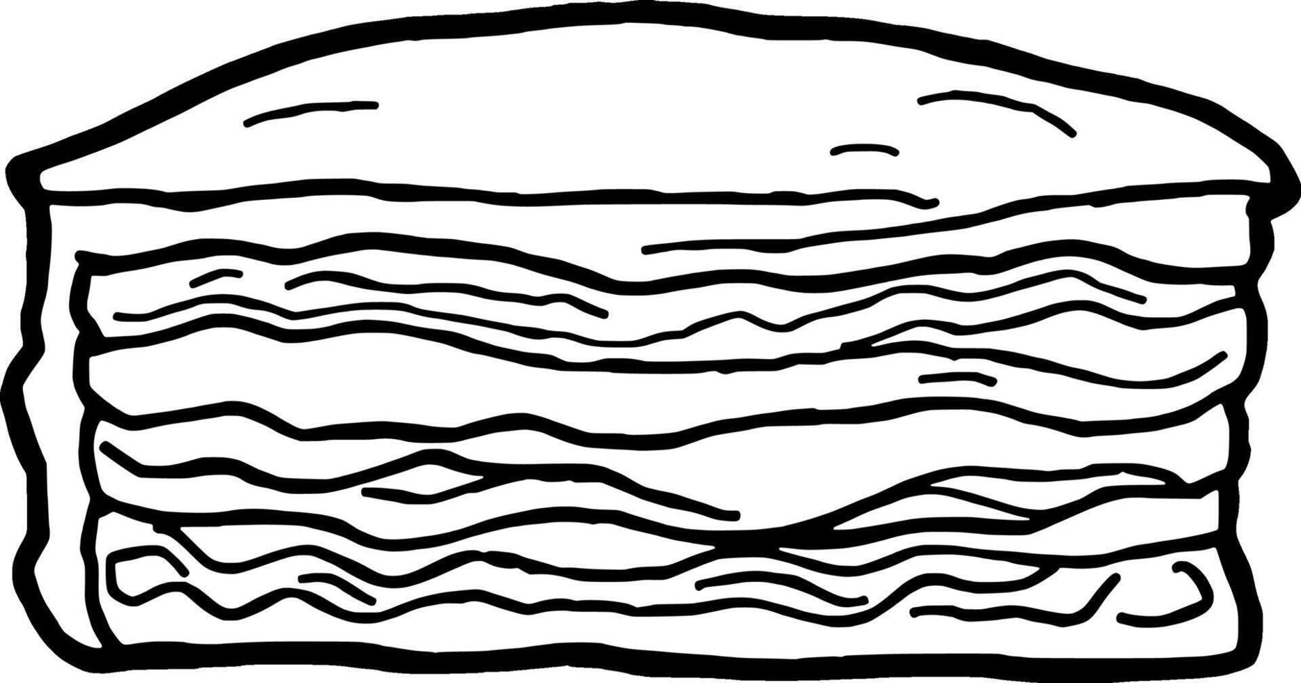 Layered Cake Illustration A Simple Black And White Drawing vector