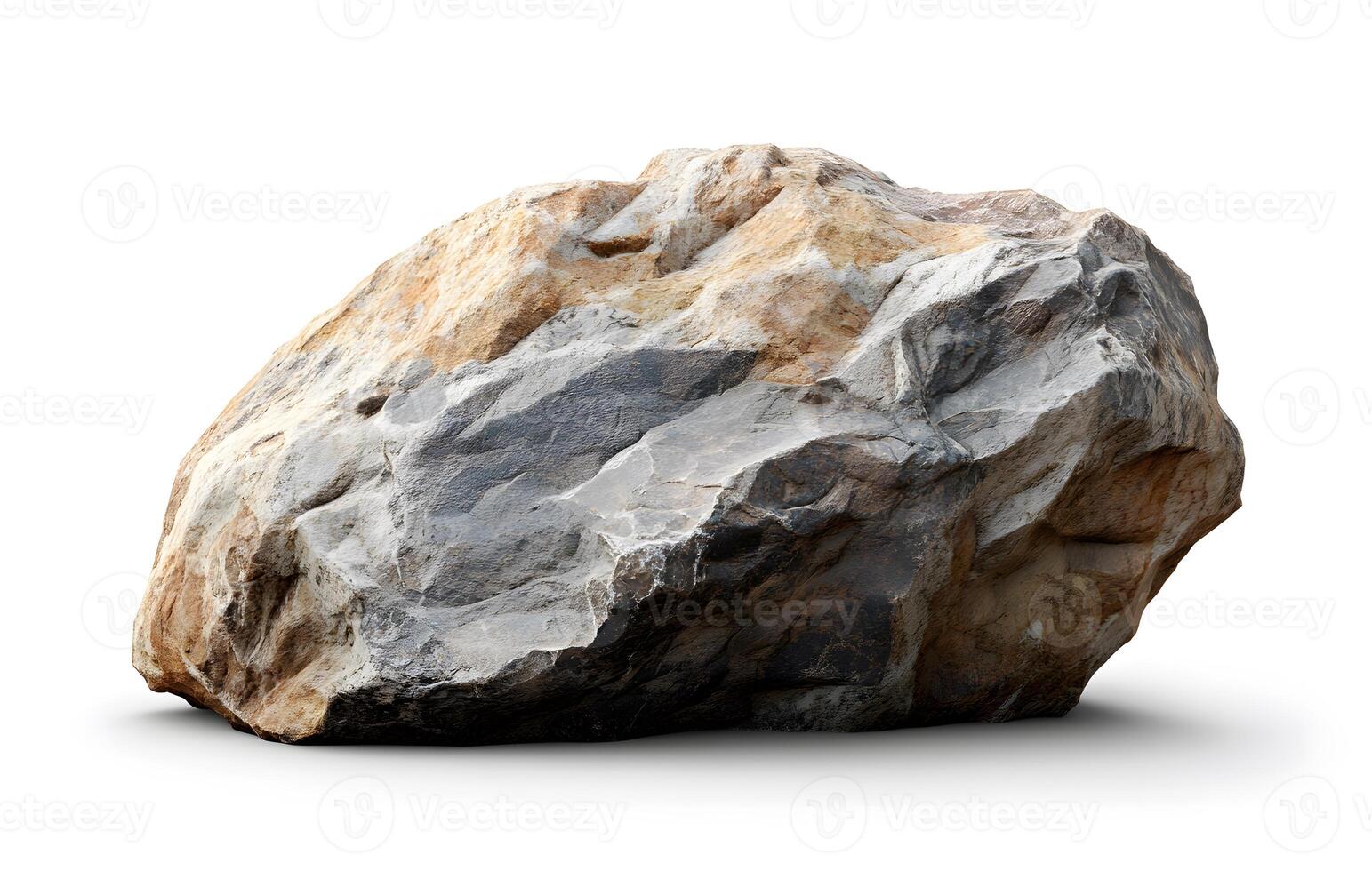 Large Irregular Rock Formation Isolated On White Background photo