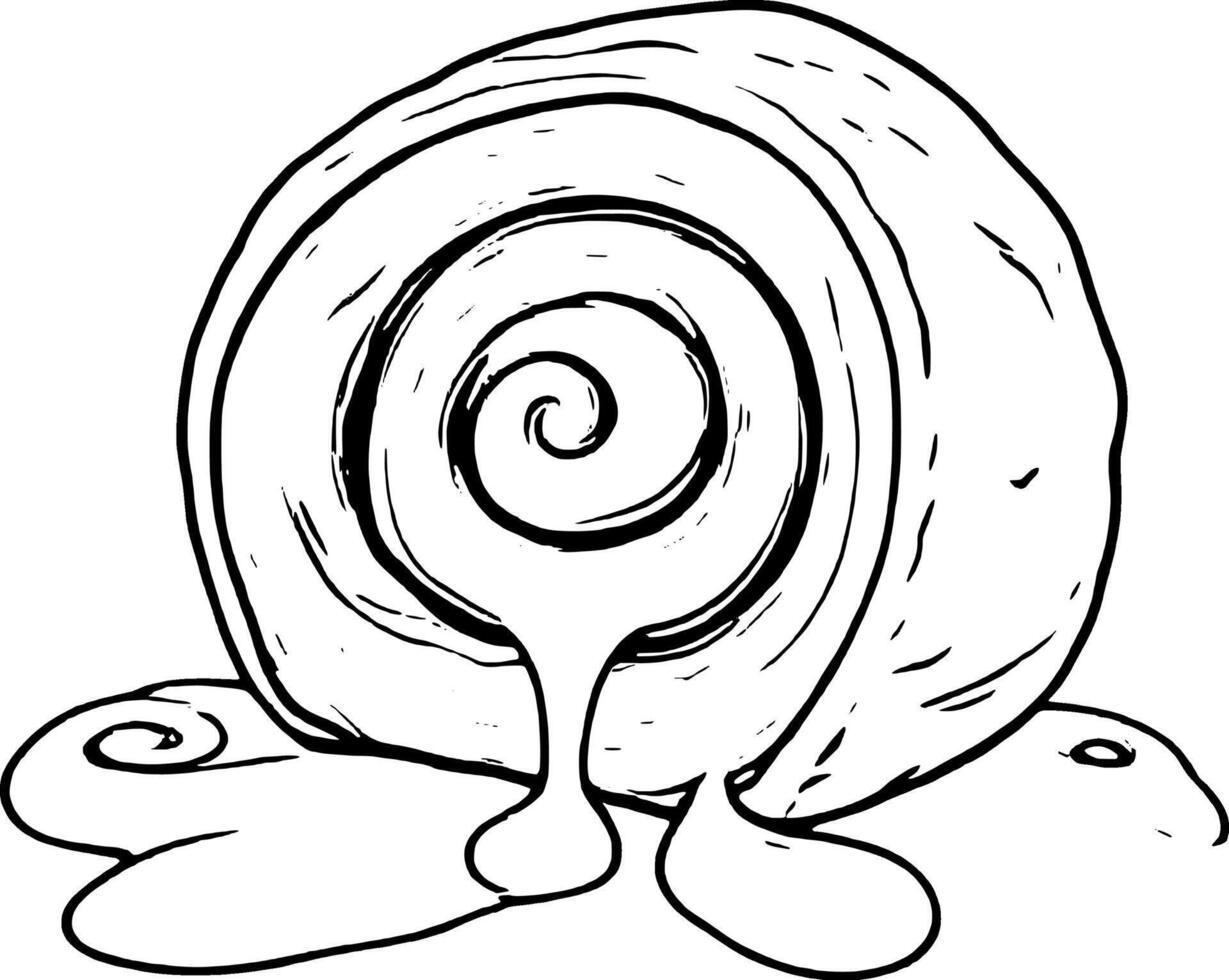 Cartoon Style Pastry Roll With Dripping Glaze on a Clean Illustration vector