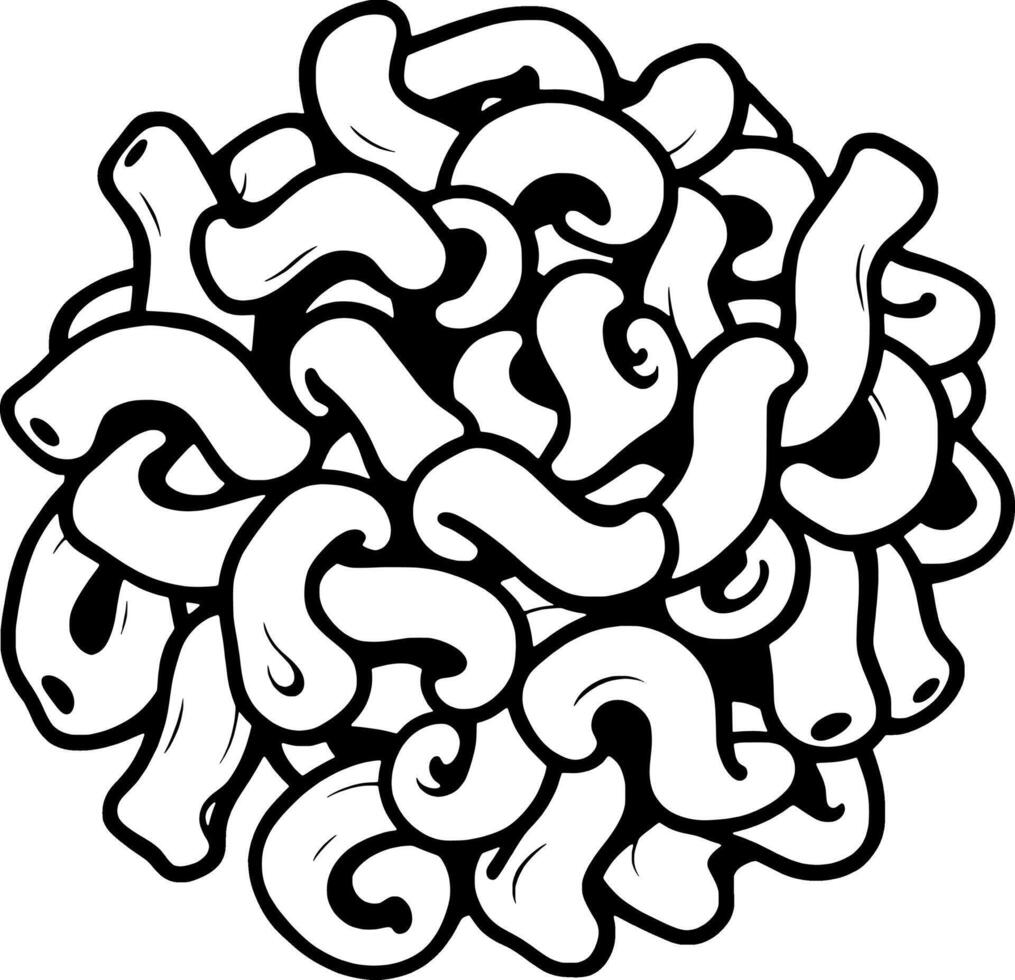 A Circular Arrangement Of Elbow Macaroni Pasta vector
