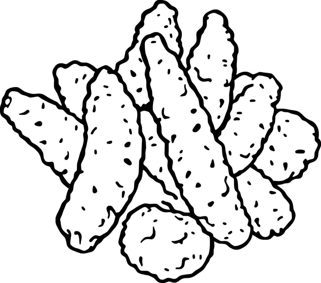 Crispy Fried Chicken Tenders and Nuggets A Delicious Meal vector